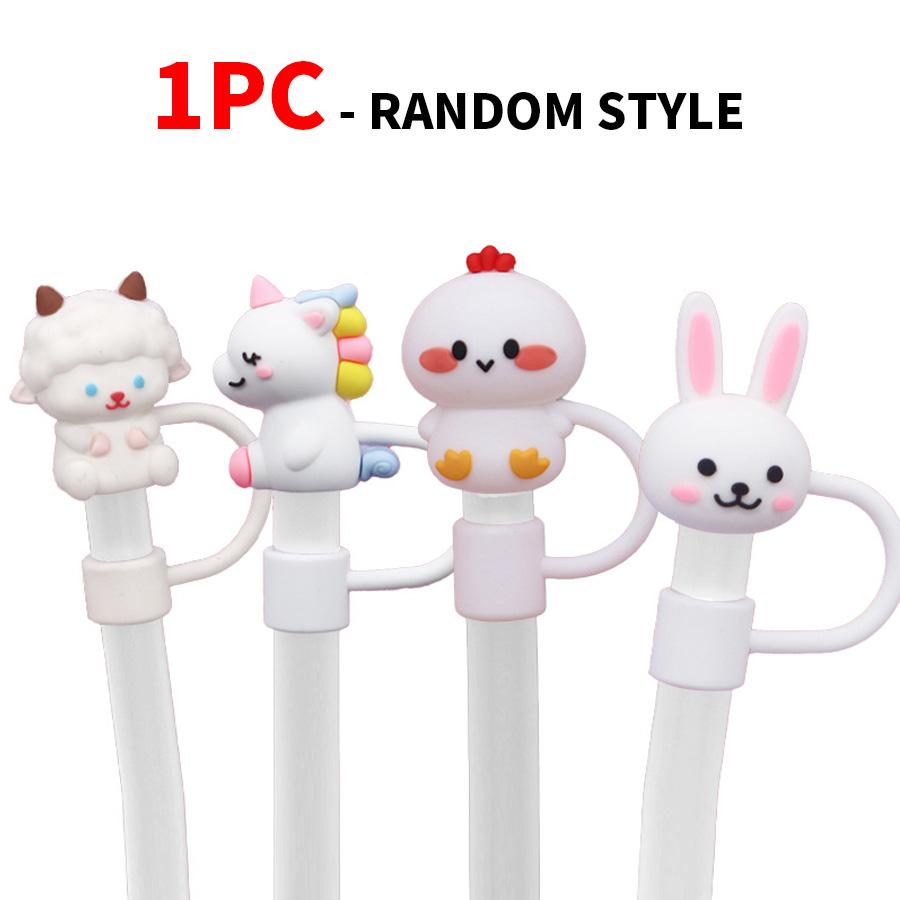 

10PCS/5PCS/1PC - Silicone straw cap - Large diameter 10mm - Cute animal shape