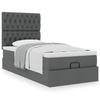Cadre de lit avec matelas - 80x200 cm - Gris foncé - Rangement sous le lit - Mécanisme hydraulique