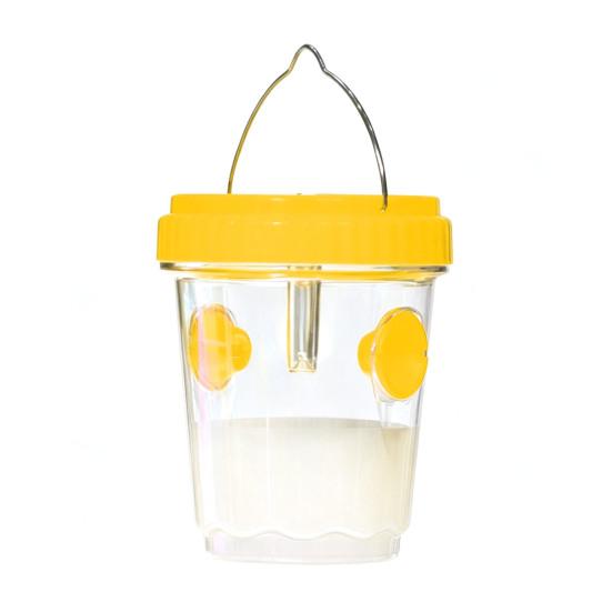 Outdoor Solar Wasp Trap, Hanging Waterproof Hornet Trap Bucket, Reusable Yellow Jacket Trap with LED Light, Wasp Catcher for Garden Patio Backyard