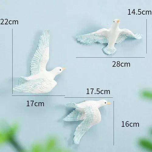 Resin Wall Hanging Seabird Living Room Painted Seagull Cafe Background Decoration Gift Interior