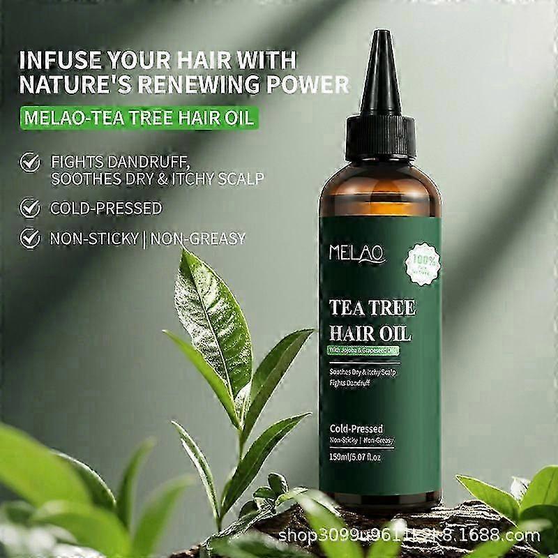Tea Tree Oil for Hair | With Jojoba & Grapeseed Oils | Soothes Itchy Scalp & Fights Dandruff | Cold Pressed | Non Greasy | 150ml