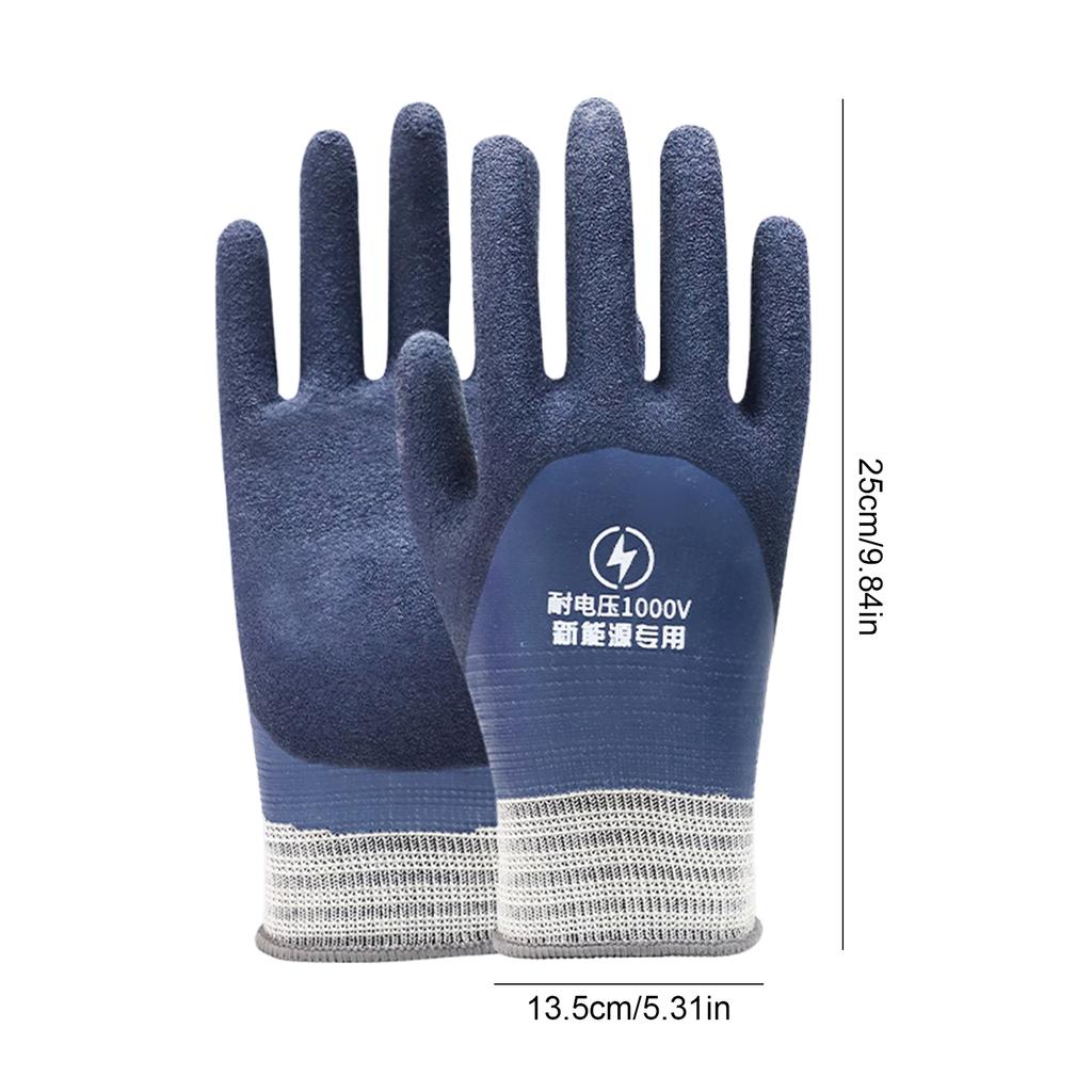 1/2Pairs 1000V Voltage Resistant Electrician Gloves Rubber Insulating Work Electrician Gloves for Electricians Prevent Shock