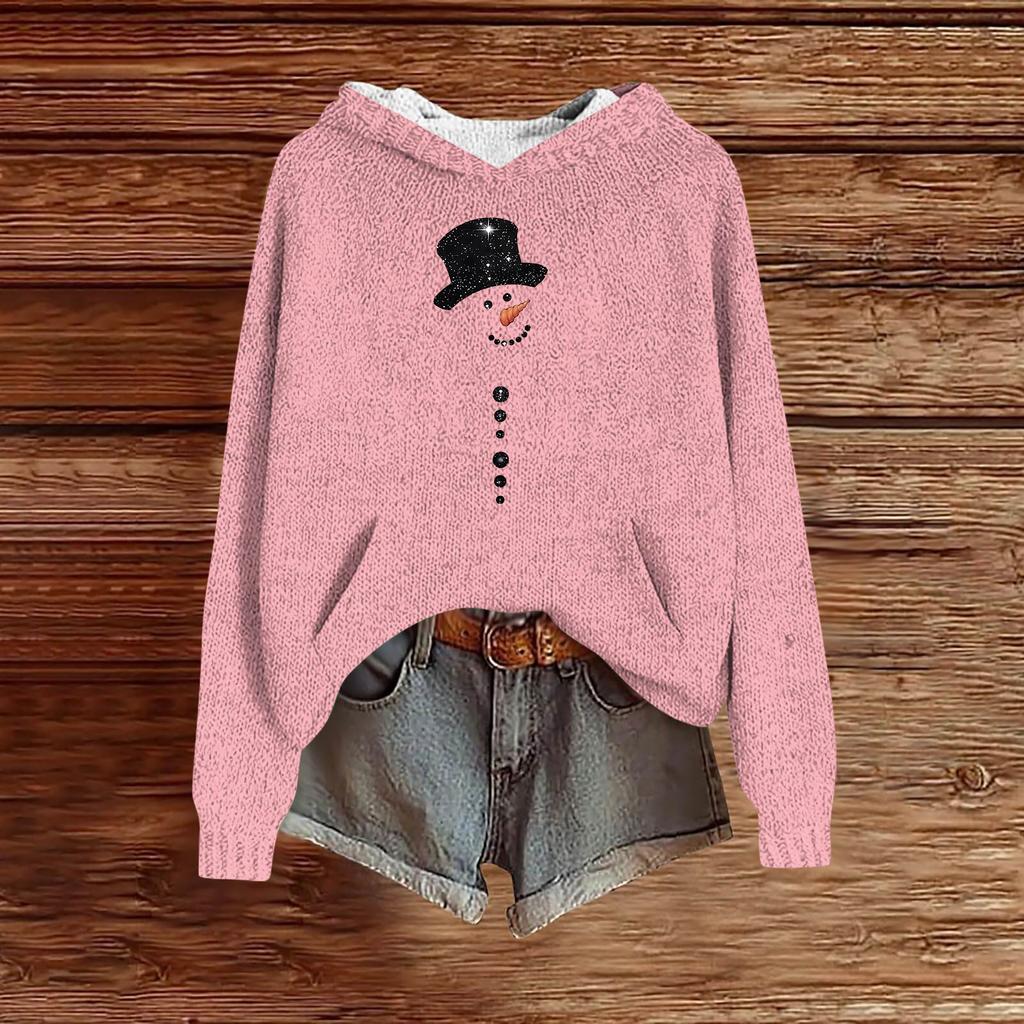 Sweatshirts For Women Knit Sweater Cute Shirt Fall Pullover Hooded Sweatshirt