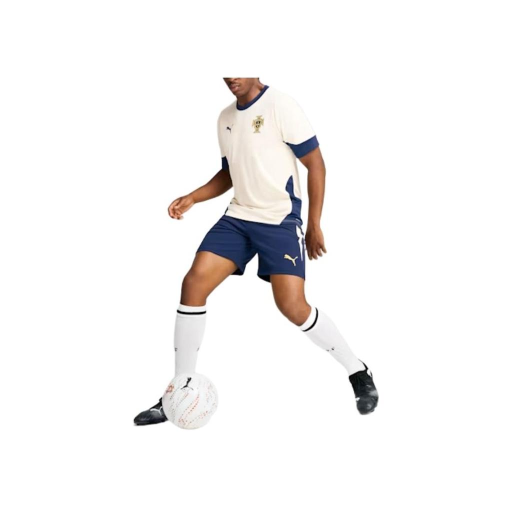 Puma Logo Color Block Round Neck Short Sleeve T-Shirt Men Tops Sugar-Almond 779512-12