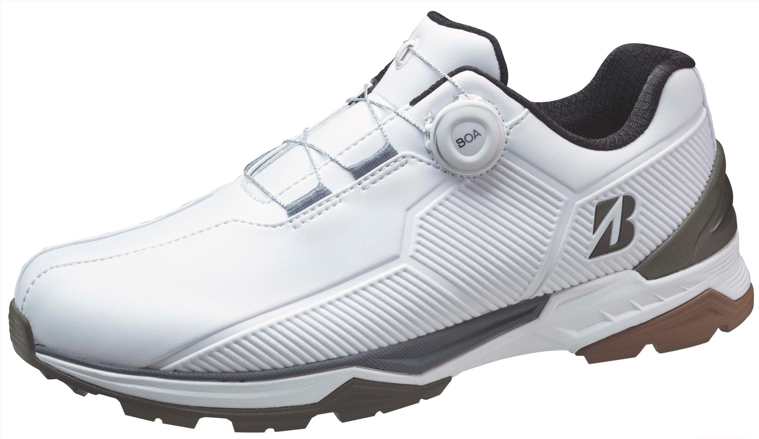

Bridgestone Zero Spike Biter Wide SH2507 Spikeless Golf Size 4E Men s Shoes, White/Olive, 25.0cm,