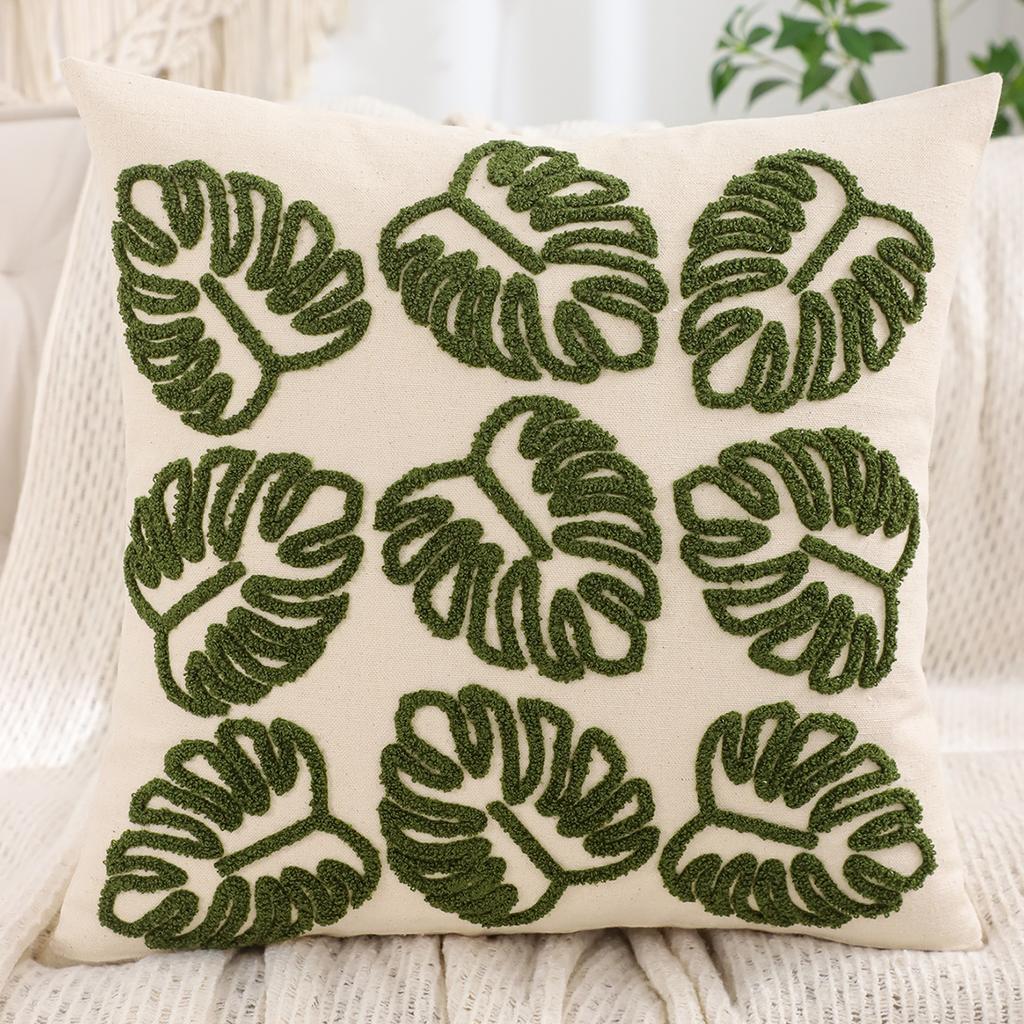 1 Stück Palmenbaum Bestickte Kissenhülle Leinwand Frühling Sommer Wohnzimmer Schlafzimmer Sofa Dekoration, Strandurlaub Stil