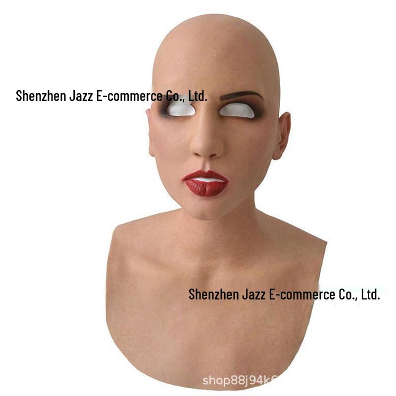Realistic Latex Halloween Mask: Young Man with Wig