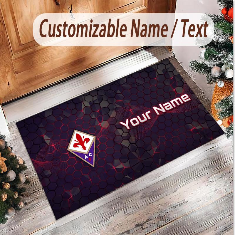 Personalized Crystal Velvet Carpet Fiorentina FC Pattern Non Slip Floor Rug