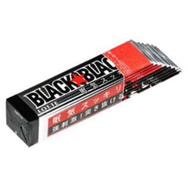 Lotte Gomme noire noire 3P (9 pièces x 3 paquets)Le goût prononcé de menthe rend somnolent. Un goût fort de menthe peut vous rendre somnolent.. Menthe forte