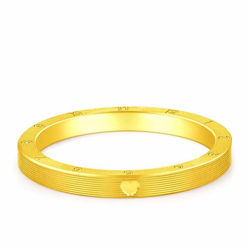 Vietnam Gold 520 Number Love Couple Gold-Plated Brass Rings - Valentine's Day Matching Gift for Girlfriend