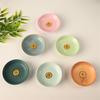 Minimalist Ceramic Incense Stick Holder - Round Colored Plate for Home Decor