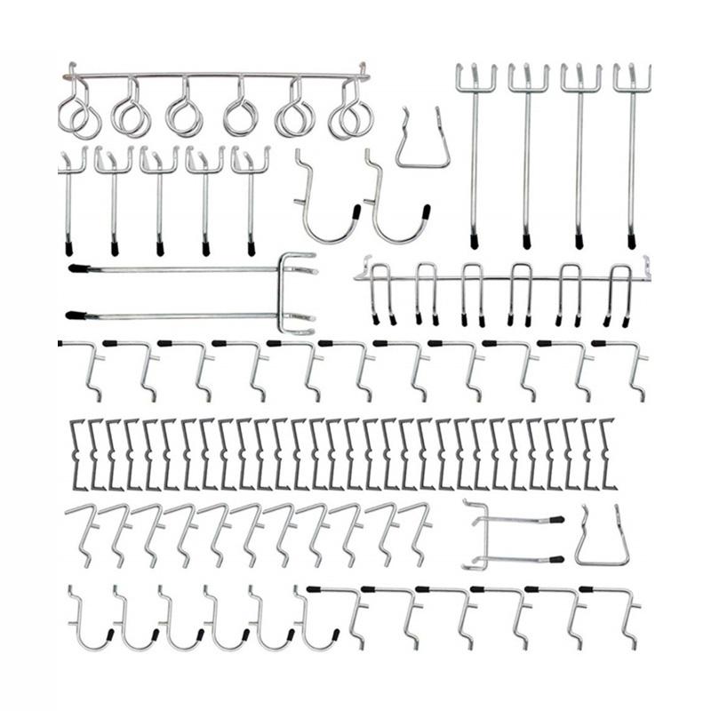 81pcs Pegboard Hooks Assortment Organizer Wall Storage Stainless Steel