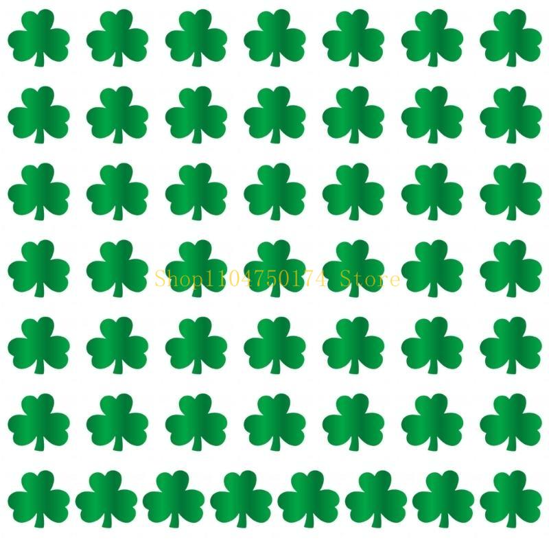 Set of 50 Patricks Day Shamrock Sticker Adhesive Plant Decal Paper Texture for Craft and Home Decoration Top Sale