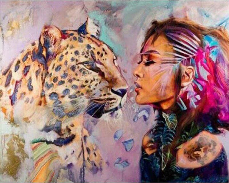 מקדחה מלאה ציור יהלומי מרובע חלום מנגרובים נוף תמונה של יהלומי ריינסטון רקמת זאב סוס בעל חיים תפר צלב דקור לבית