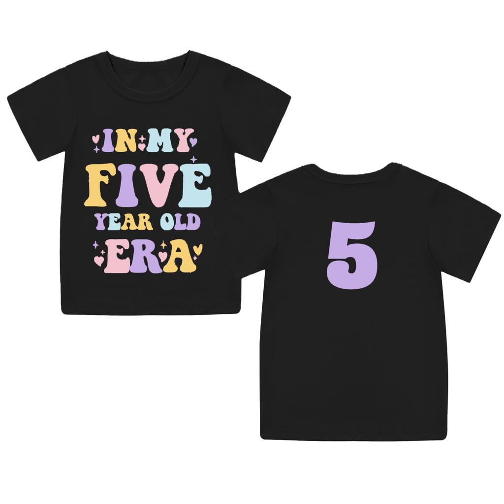 Koszulka dla małej dziewczynki chłopca Koszulki urodzinowe Koszulki dla dzieci 5 lat
