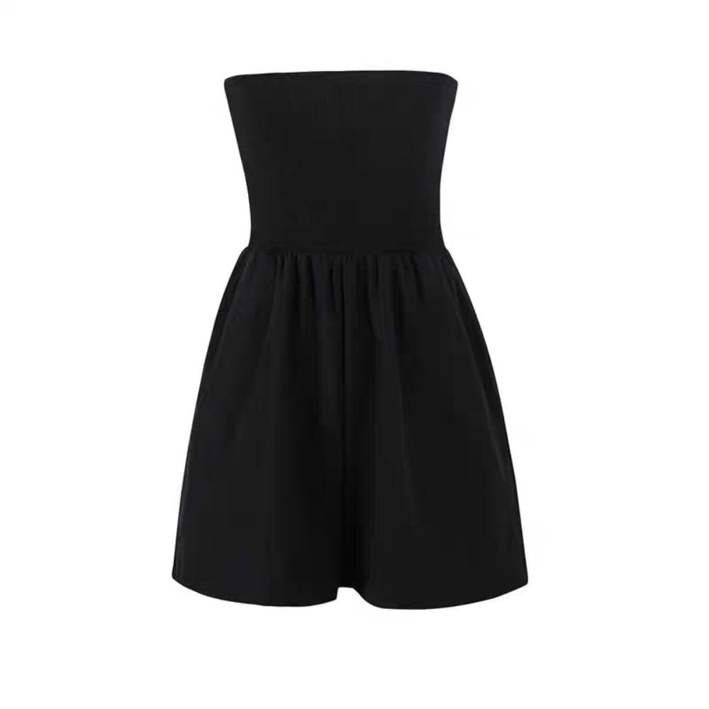 

Мешковатый комбинезон-шорты без бретелек с широкими штанинами и высокой талией, одежда, облегающие грудь брюки, юбка, для девочек XL чёрный