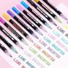 24 Color Double Line Outline Art Pen Marker Pen DIY Graffiti Outline Marker Pen Highlighter Scrapbook Diary Poster Card