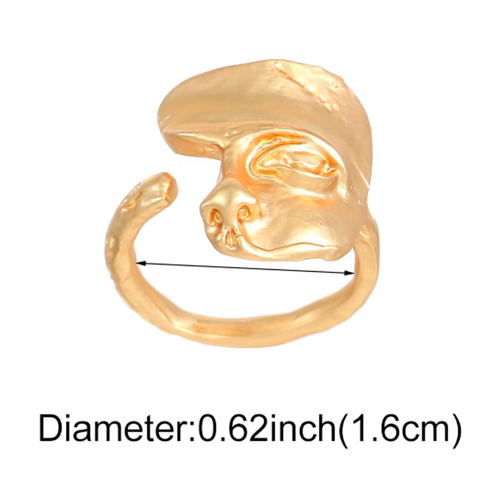 Fashion Retro Exaggerated Cold Style Venus Sculpture Half Face Open Ring