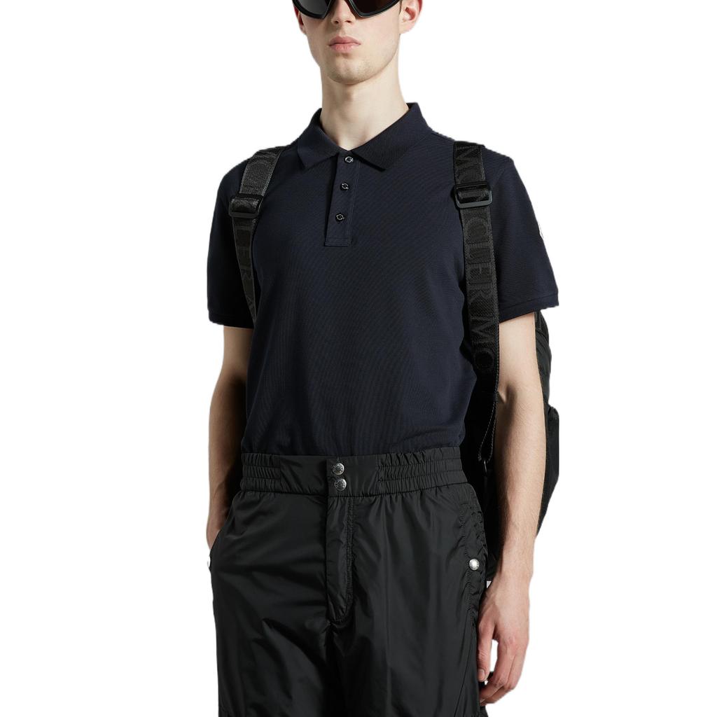 Moncler FW22 Solid Logo Short Sleeve Polo Shirt Men tops H20918A705108455677X
