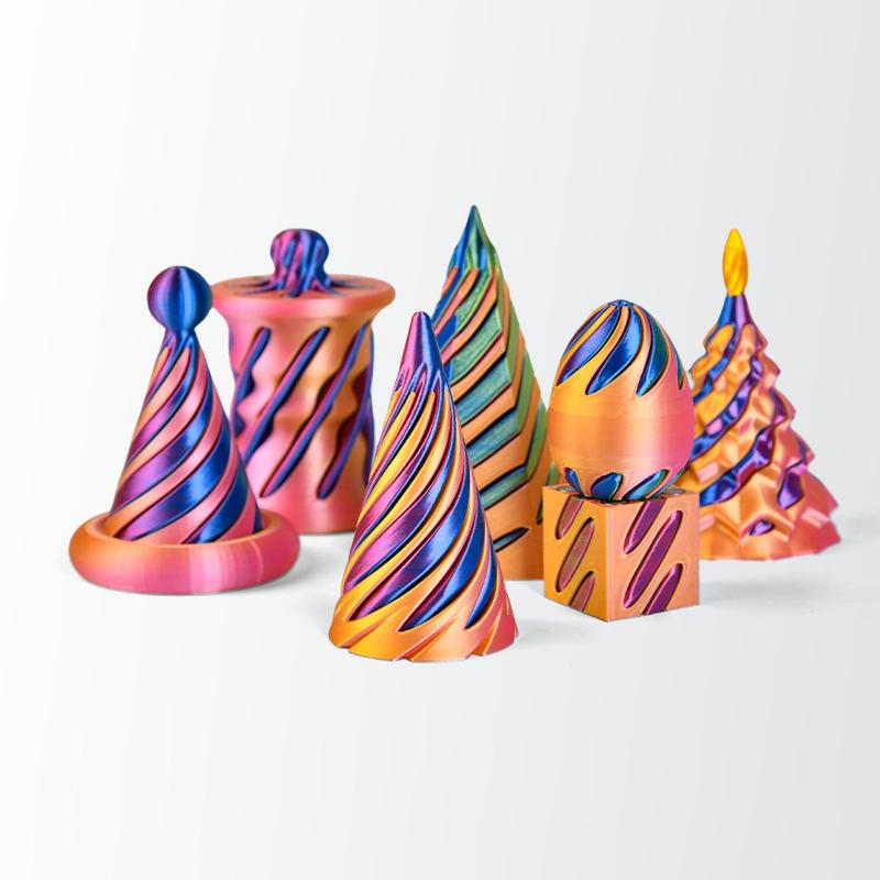 7Pcs 3D Printed Toy Rotating Pyramids Three-Dimensional Spiral Cone Fidget Toy 3D Spiral Cone Prelearning Accessiories