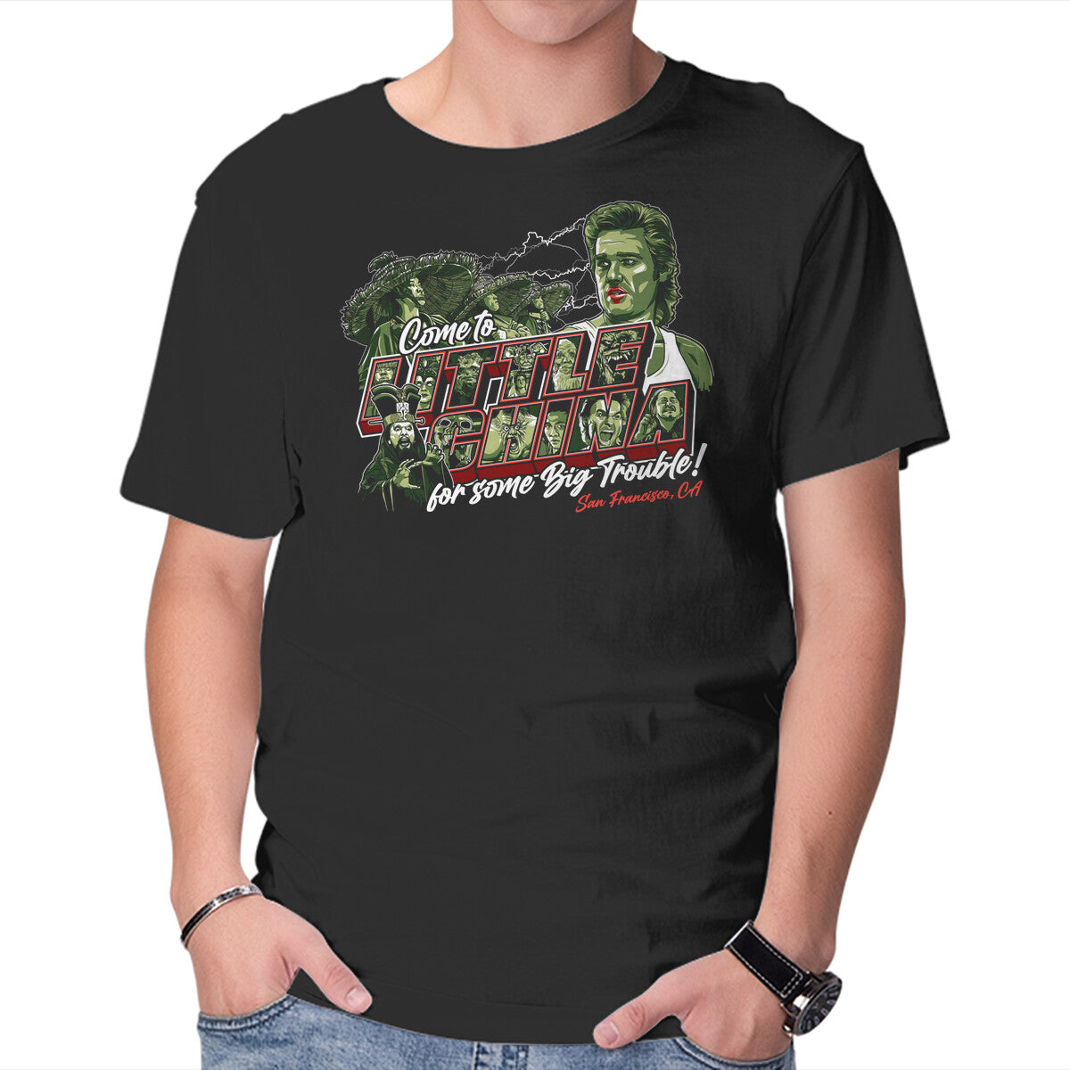 Unisex Crew Neck T-Shirt Big Trouble In San Fran Graphic Short Sleeve Casual Tee XXL