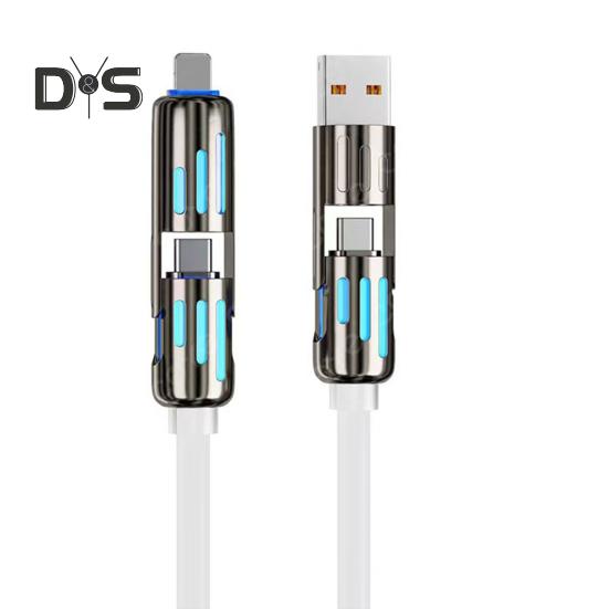 Fast Charging Data Cable 240W Thickened Silicone Charging Cable Multi-Protocol Data Transfer Cable for IPhone Tablets