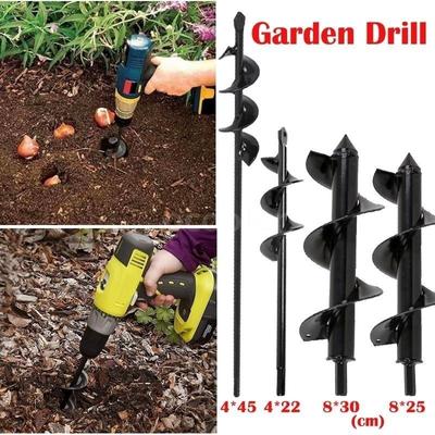 Roto Planter Garden Auger Spiral Drill Bit Attachment Bulb Plant Post Bedding Planting Auger Tool