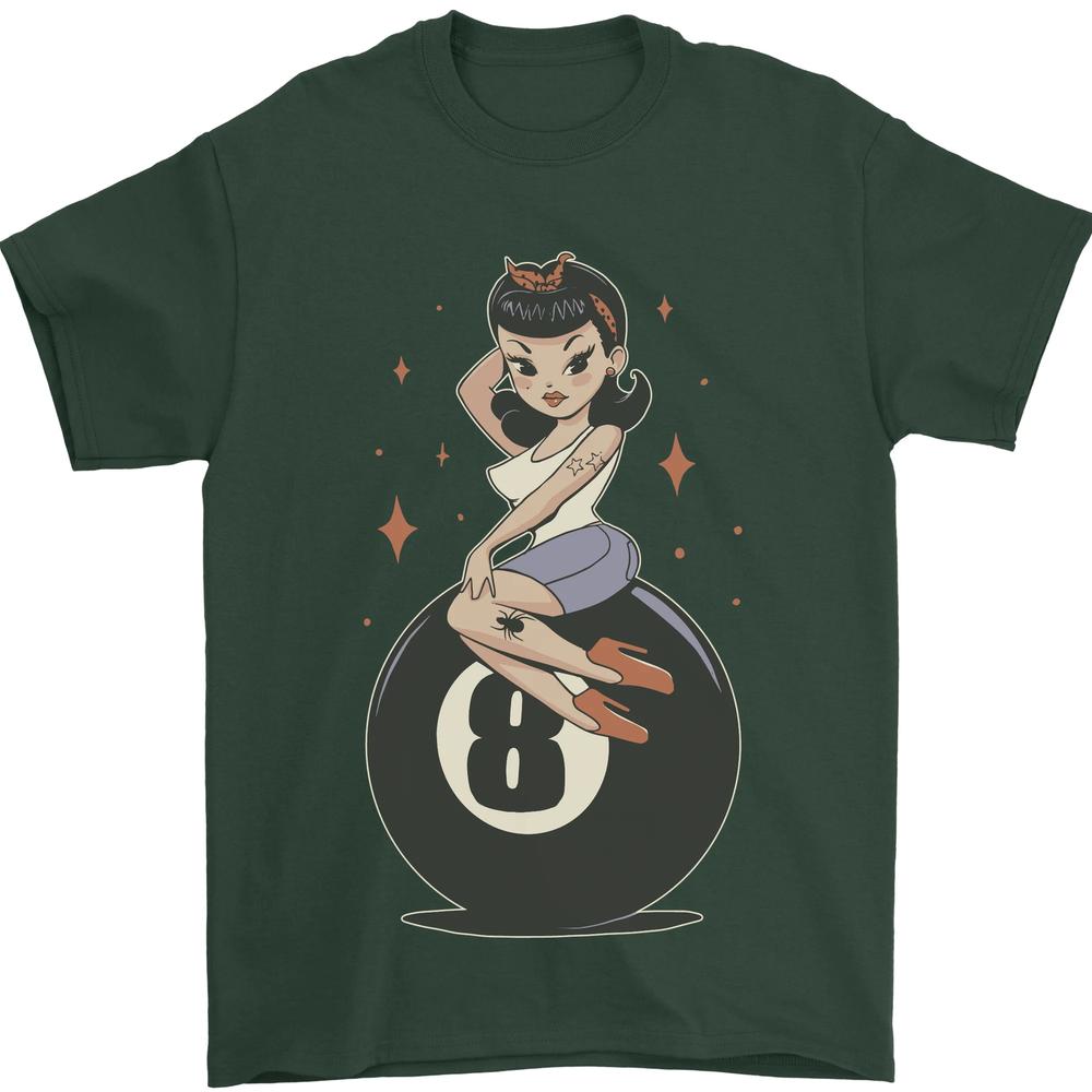8Ball Pinup Pool Unisexs TShirt 100 Cotton