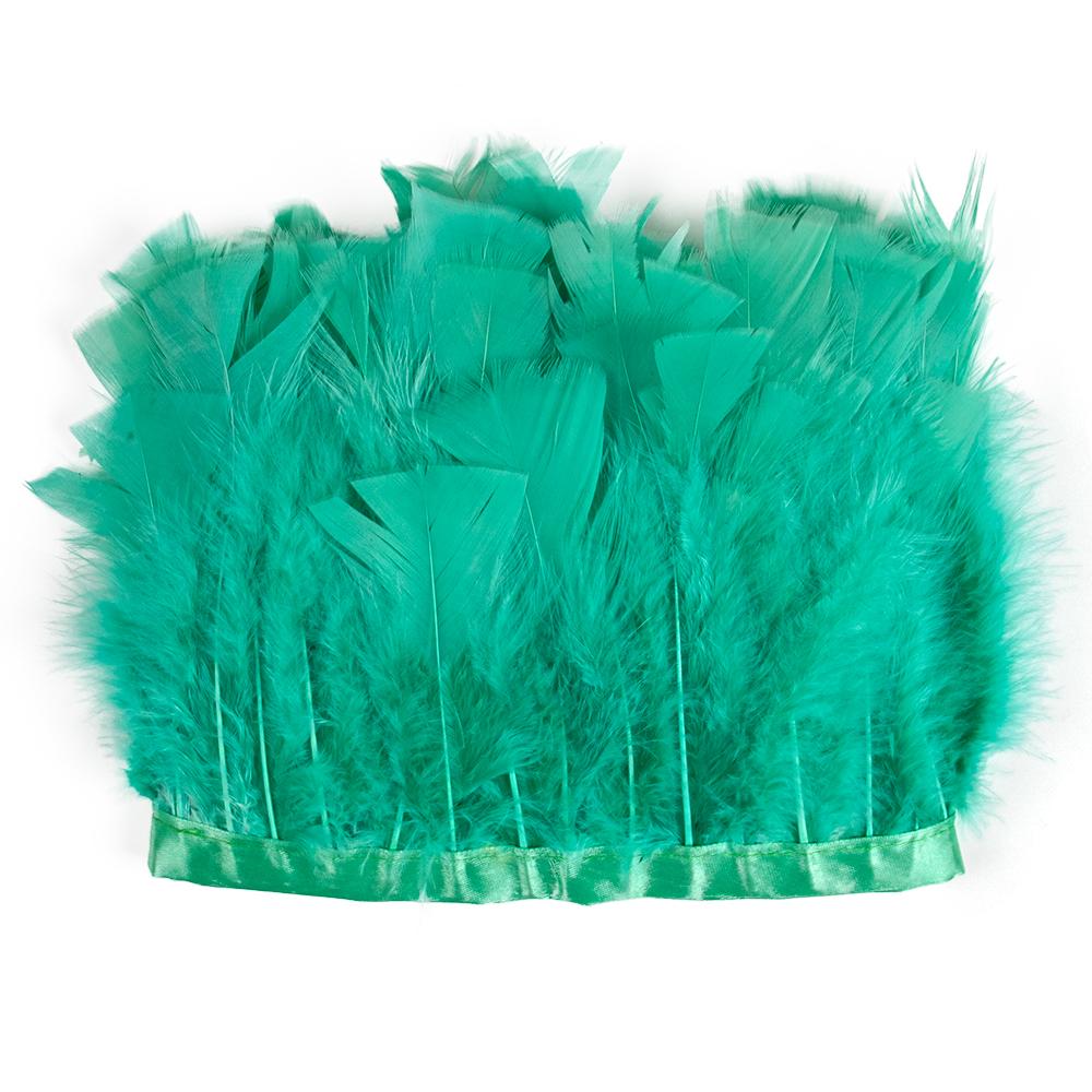 10-15cm Green Turkey Feather Trim Ribbon Fringe For Crafts Wedding Dress Decor Sewing Accessories Plumas 1Meter Long