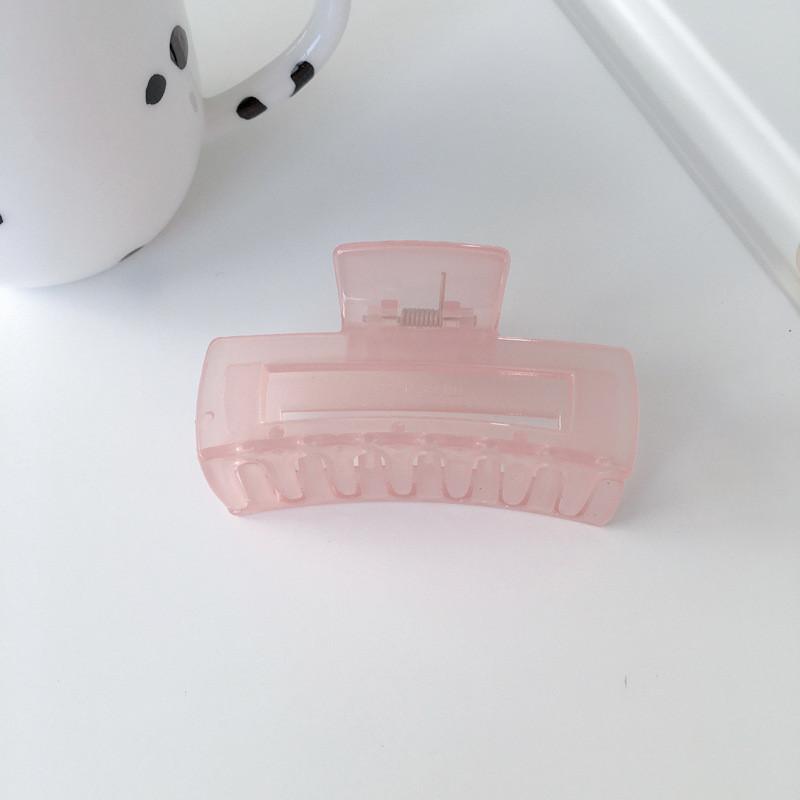 Stylish 8cm Pc Material Jelly Color Hair Claw Clip With Simple Geometric Design