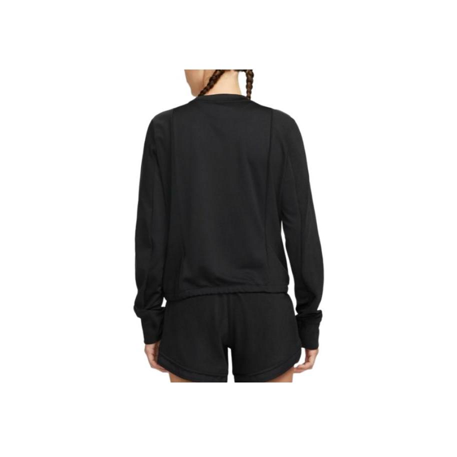 Nike Logo Print American Vintage Thumb Buckle Sports Running Long Sleeve T-Shirt Women T-Shirt Black DD6943-010