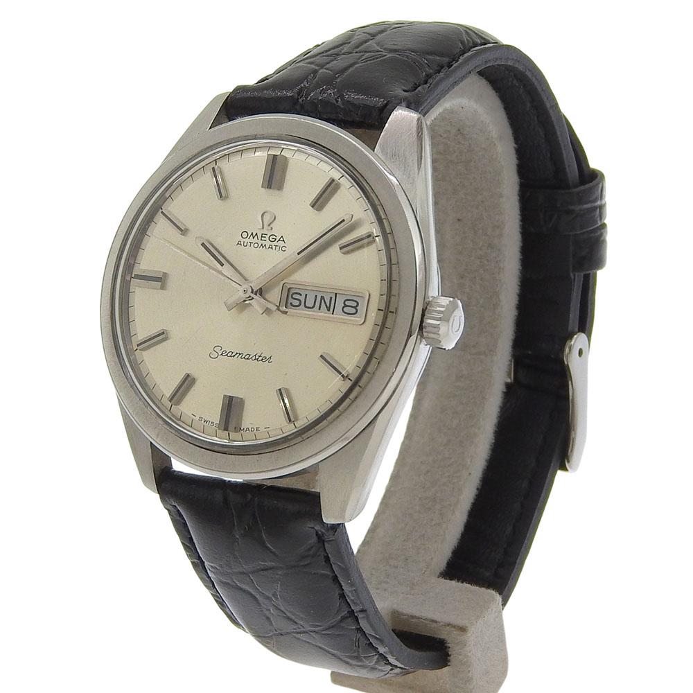 Omega Seamaster Day Date Watches Cal.752 SilverDial Stainless Steel/Embossed Leather Mechanical Automatic Analog Display Mens Used