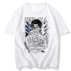 AttackTitan T-shirt Men's and Women's Short-sleeved Survey Corps Captain Levi Allen Wings of Freedom Printed Clothes  Y2k Top
