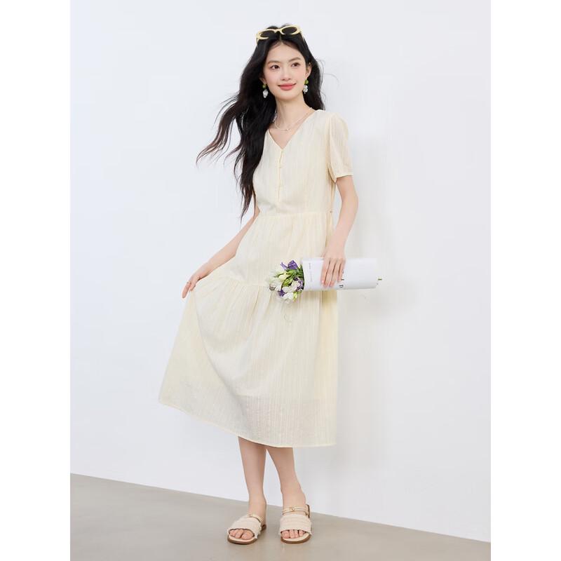 Elegant V-Neck Midi A-Line Dress