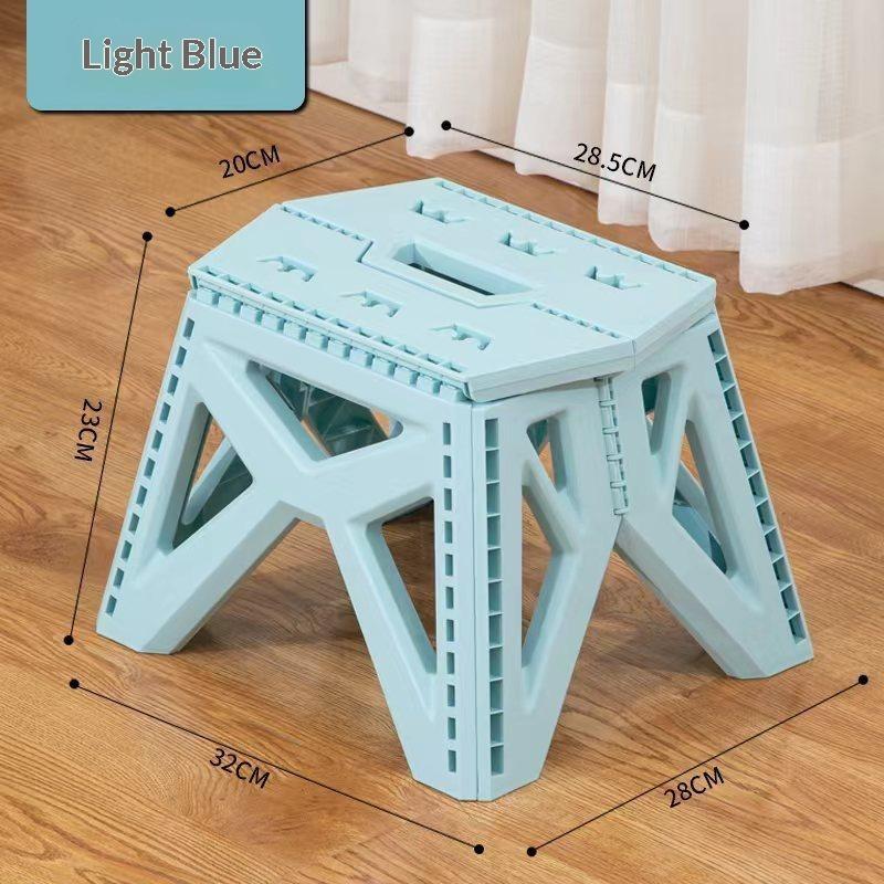 Portable Collapsible Plastic Stool Lightweight Space-Saving Small Chair for Outdoor Camping Fishing Travel Home Use