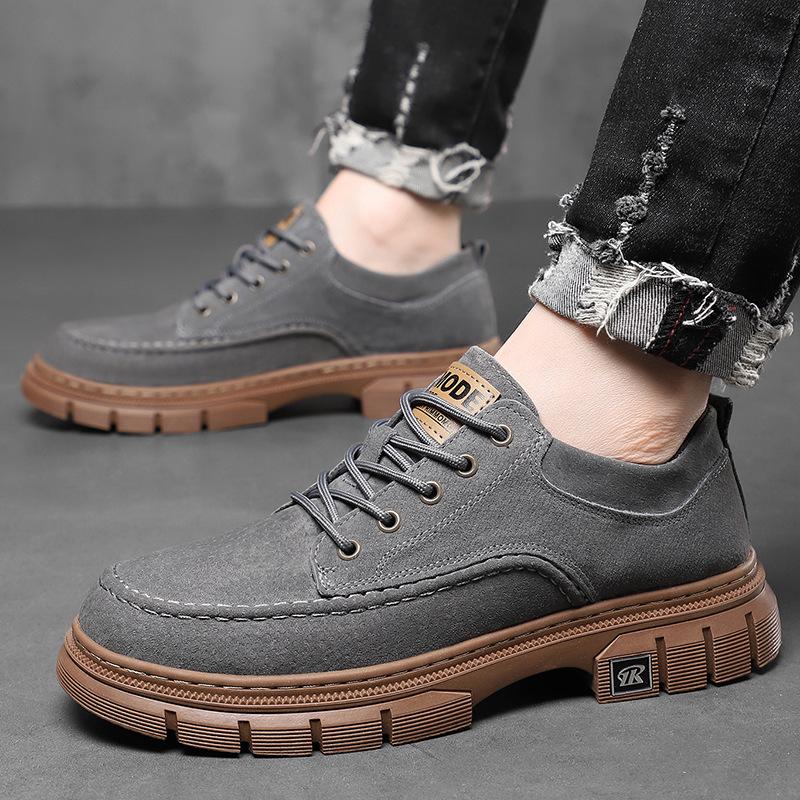 Herrskor brittiska business casual läderskor låga arbetsskor Martin-kängor trendiga skor herrskor ungdom brädskor herr