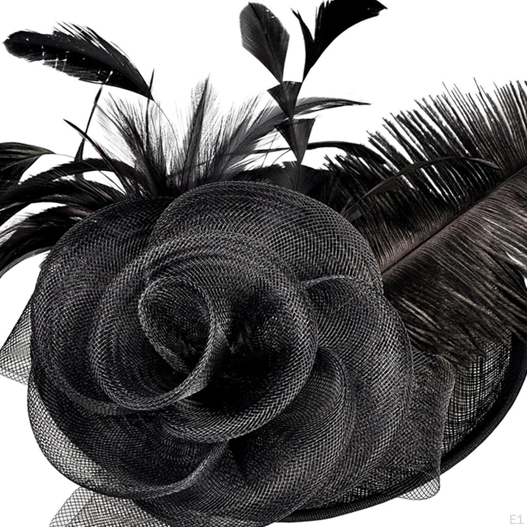 Fascinators for Women Tea Party Wedding Cocktail Flower Mesh Feathers Hair Clip