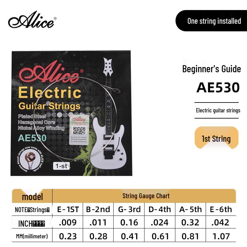 Alice Genuine Electric Guitar Single Spare Strings (1st-5th)
