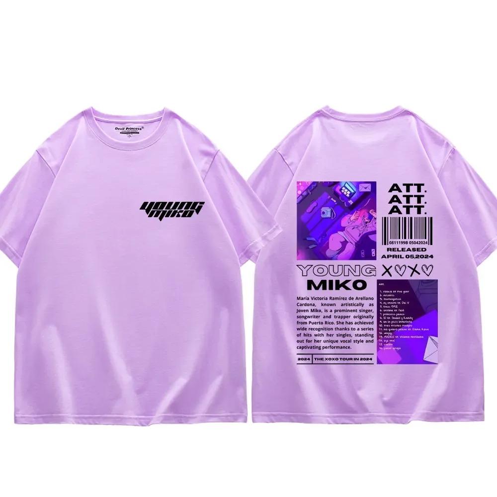 Rapper Young Miko Album Tour Merch T Shirts Men Women Clothing Hip Hop Fashion T-shirts High Quality  Oversized T-shirt