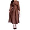 European and American women's clothing spring new fashion slim and thin medium and long big swing retro dress