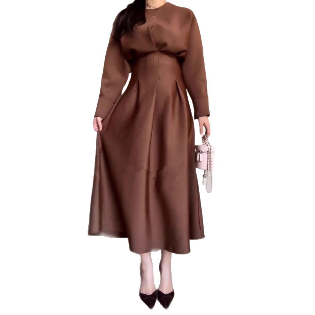 European and American women's clothing spring new fashion slim and thin medium and long big swing retro dress
