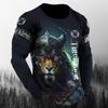 Animal T-Shirts For Mens 3D Wolf Printing Short Sleeve Tops Fashion Personality T Shirt Loose Oversized Tees Shirt Men Clothing