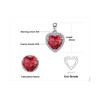 JewelryPalace Heart Love 3.6ct Created Ruby 925 Silver Pendant Necklace for Women No Chain Fashion Fine Jewelry Gift