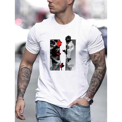 Camisetas de Verano Para Hombres Camiseta Estampado Gráfico de Flores Oversize Manga Corta Camisetas Ropa Diaria Casual Camisa para Hombres Camisetas