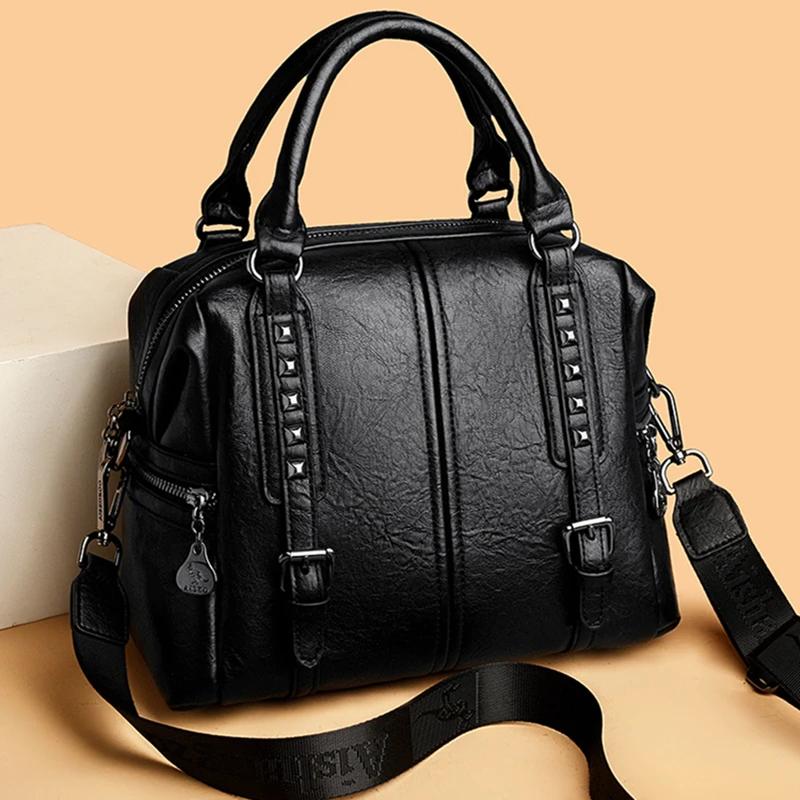 Luxury Leather Large Capacity Women Tote Bag Fashion Designer Ladies Shoulder Crossbody Bag High Quality Brand Female Handbags