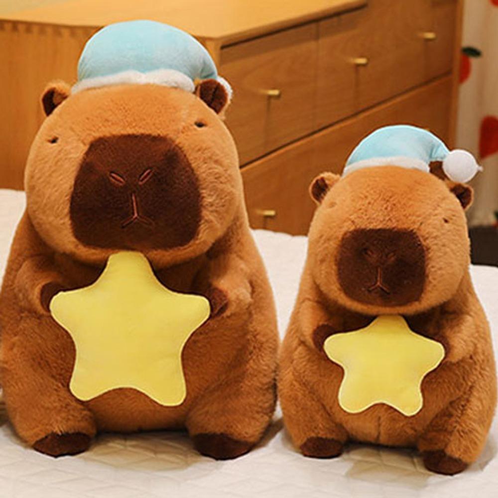 Sleep Hat Goodnight Capybara Doll Moon Capybara Fluffty Doll Capybara Plush Toy Christmas