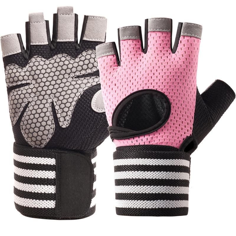 Fitness Sporthandschuhe Handgelenkschutz Drucktraining Rutschfest Schweißabweisend Atmungsaktiv Halbfinger Sommer Neu Herren und Damen Universalhandschuhe