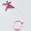 Cat Toy for Stress Relief Collar Feather Interactive Wand Hands Free Mental Stimulation Teaser with Bell Adjustable Indoor Kitty Solo Play Self-play