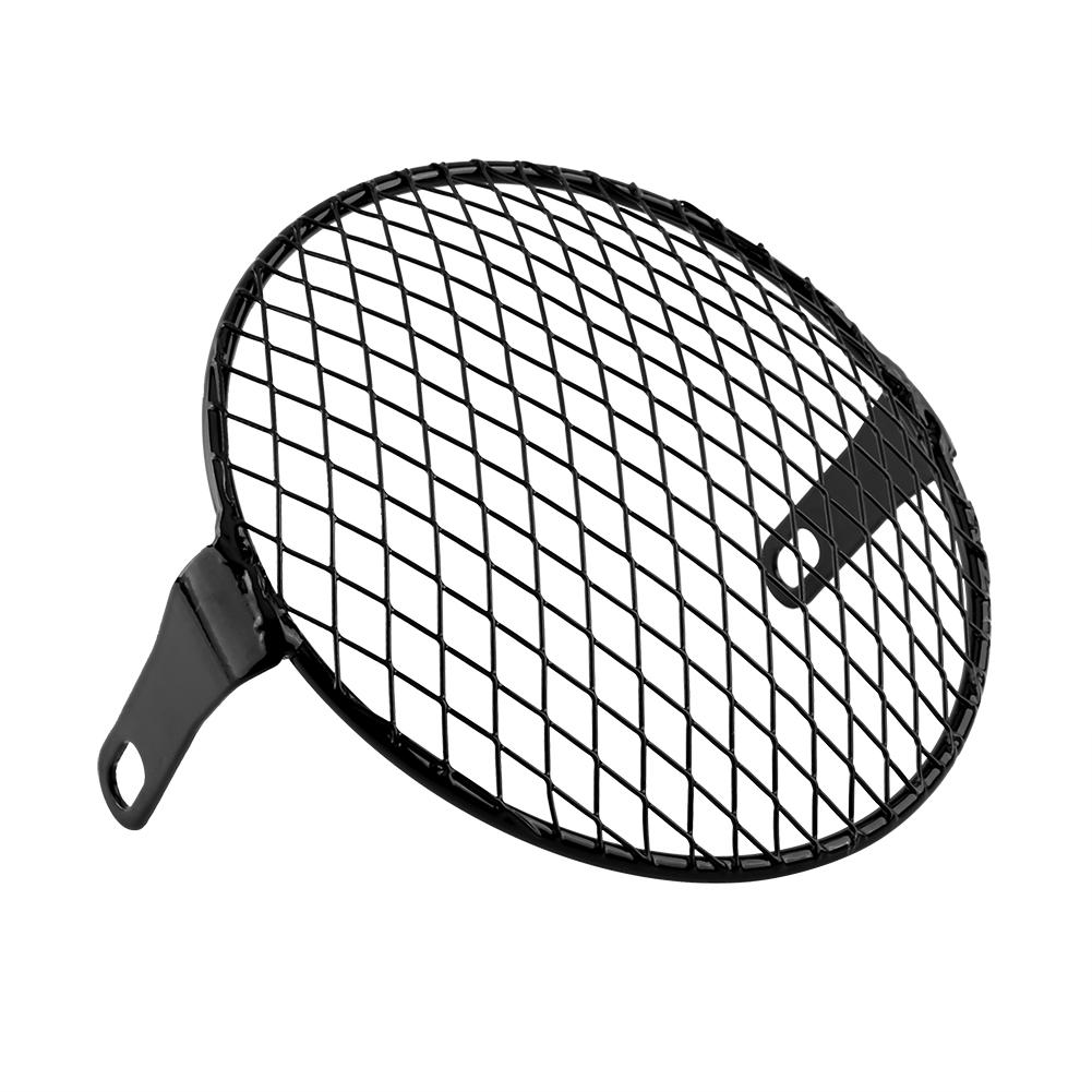 6.3\\\\\\\" Retro Motorcycle Grill Diamond Side Mount Headlight Cover Mask Cafe Racer