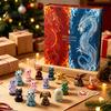 Holiday Countdown Gift Boxes Christmas Dragon Advent Calendar, 24 Days 2D Flat Acrylic Ornaments Decorative Calendar for Kids Fantasy Hanging Pendants